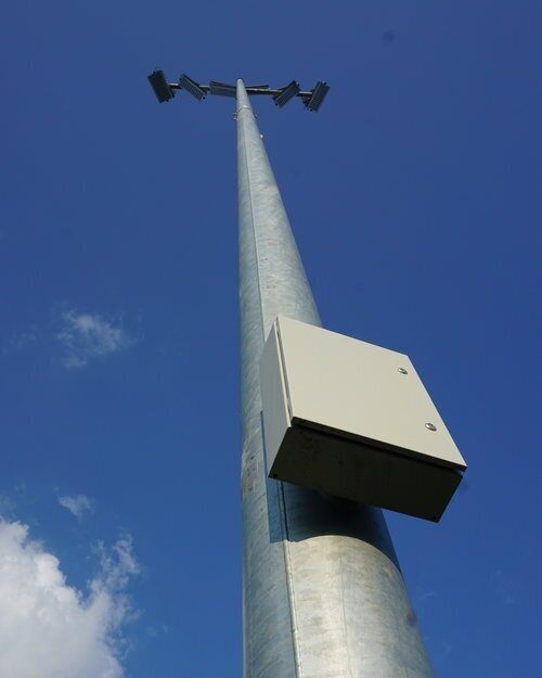 Pro Sports Link controller cabinet mounted on a lighting pole